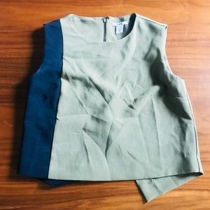 Bar III Block Crop Business Casual Top